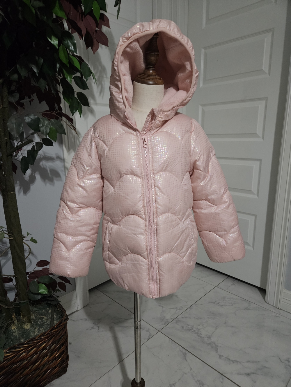 Weather Tamer Girls Hooded Puffer Jacket - Pink